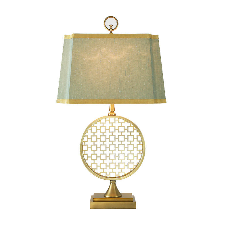 Square Round Fabric Metal Table Lamp