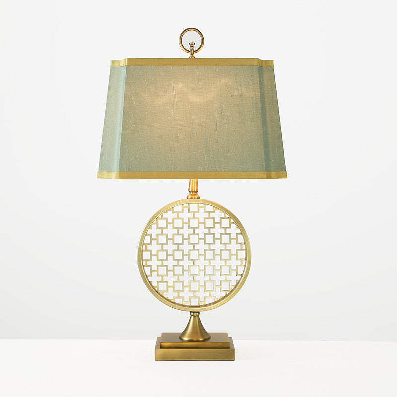 Square Round Fabric Metal Table Lamp
