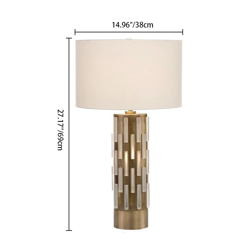 Round Cylinder Cutout Fabric Table Lamp