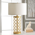 Round Cylinder Cutout Fabric Table Lamp