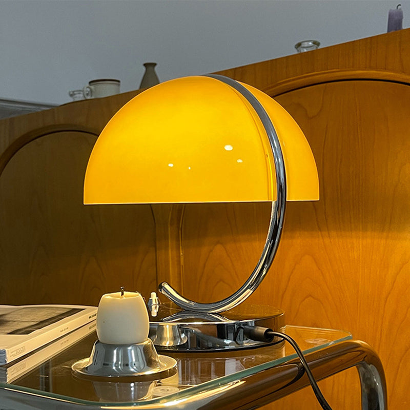 Semicircle Curved Round Glass Table Lamp