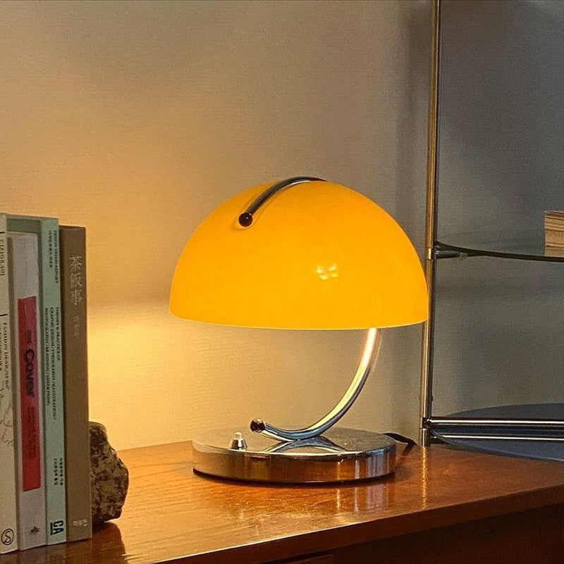Semicircle Curved Round Glass Table Lamp
