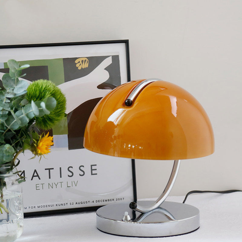 Semicircle Curved Round Glass Table Lamp