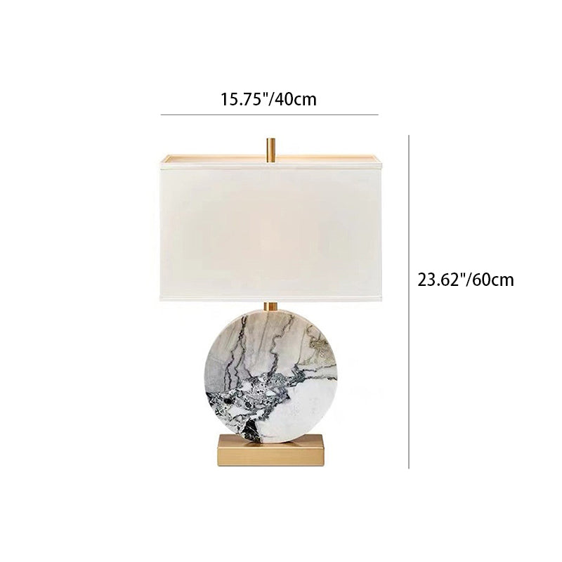 Square Round Fabric Marble Table Lamp