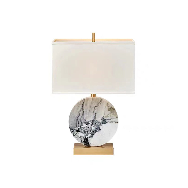 Square Round Fabric Marble Table Lamp