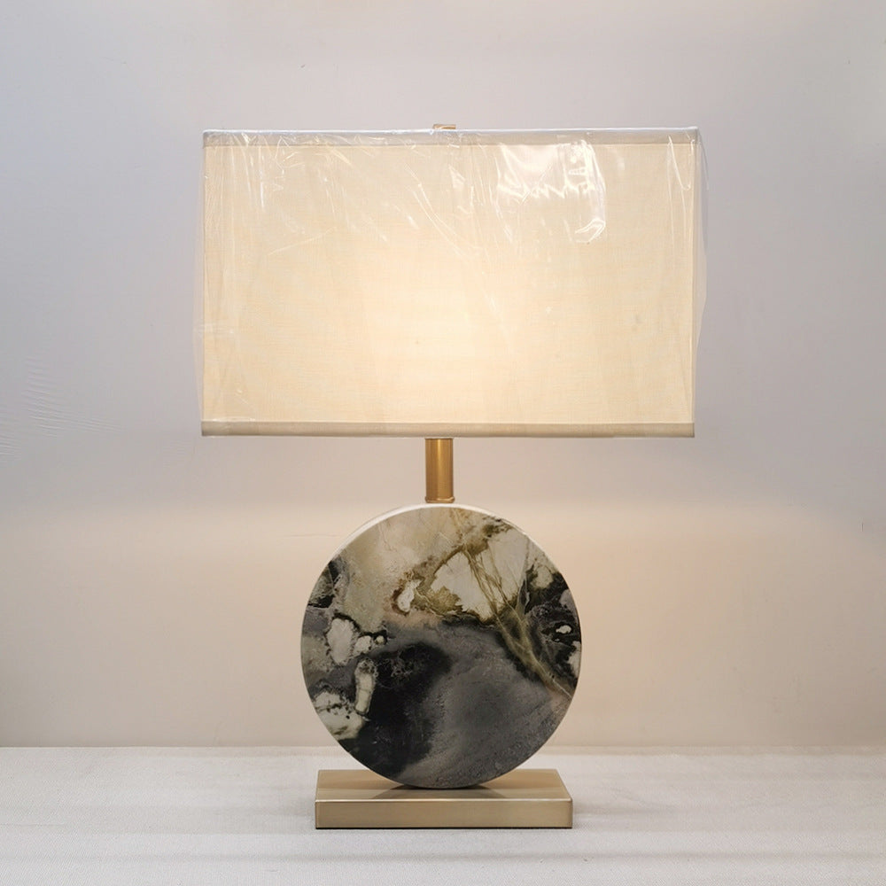 Square Round Fabric Marble Table Lamp