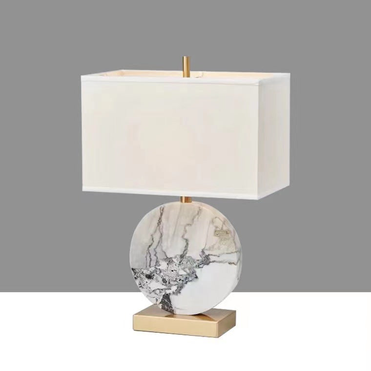 Square Round Fabric Marble Table Lamp