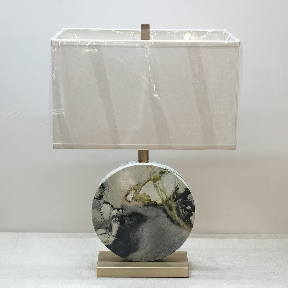 Square Round Fabric Marble Table Lamp