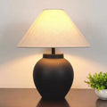 Tapered Round Fabric Ceramic Table Lamp