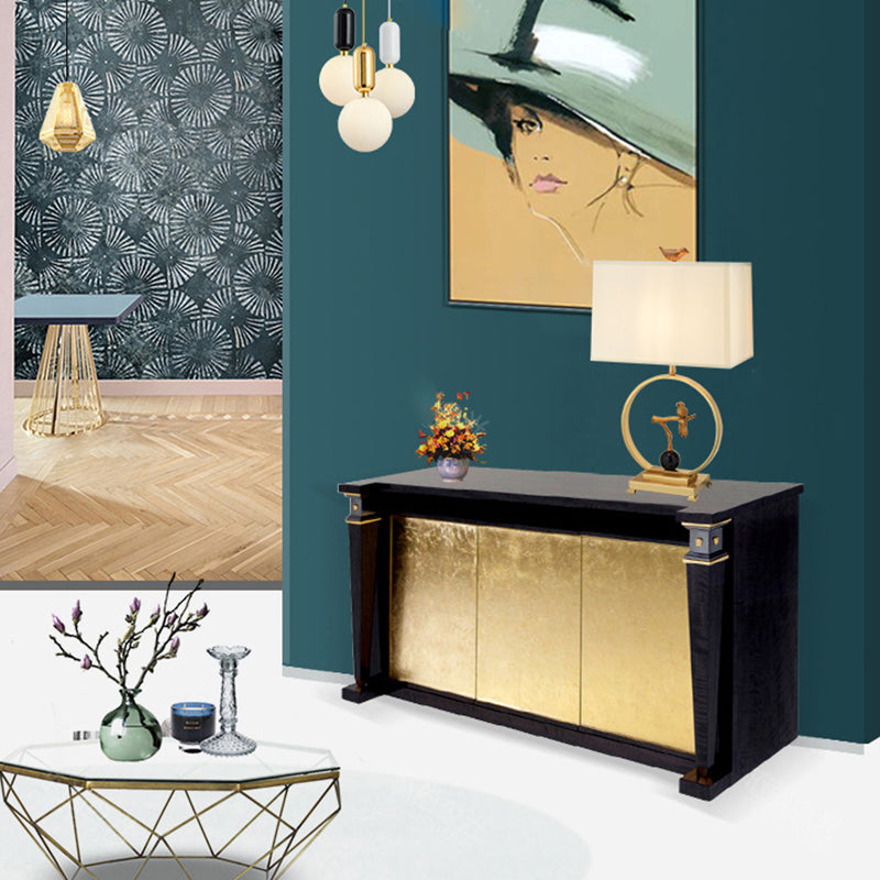 Square Bird Round Fabric Table Lamp