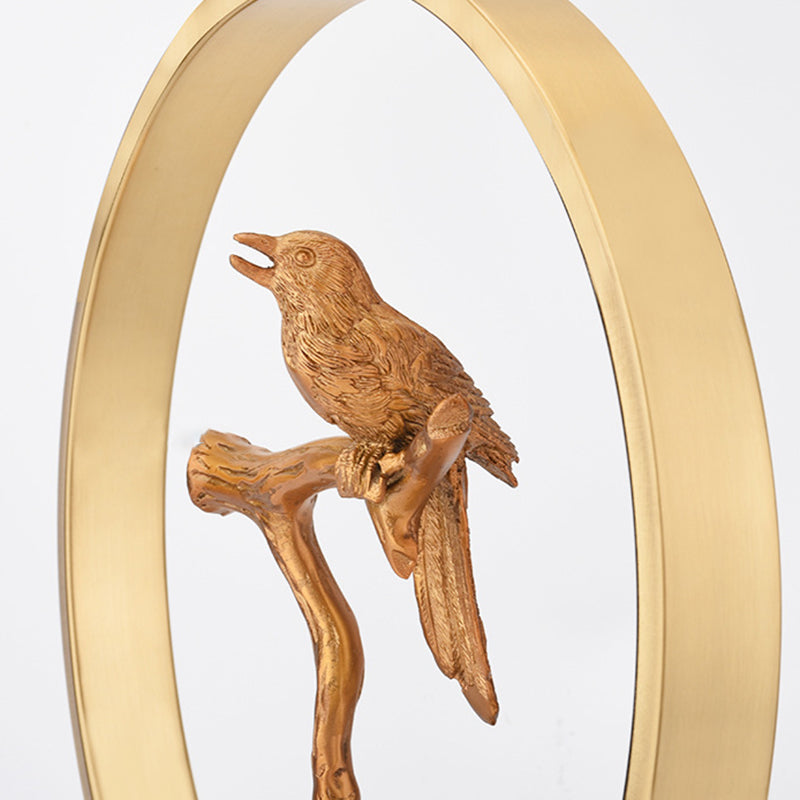 Square Bird Round Fabric Table Lamp