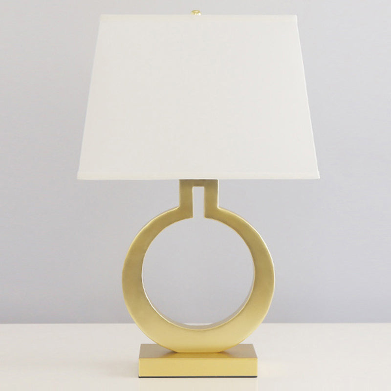Round Square Fabric Hardware Table Lamp
