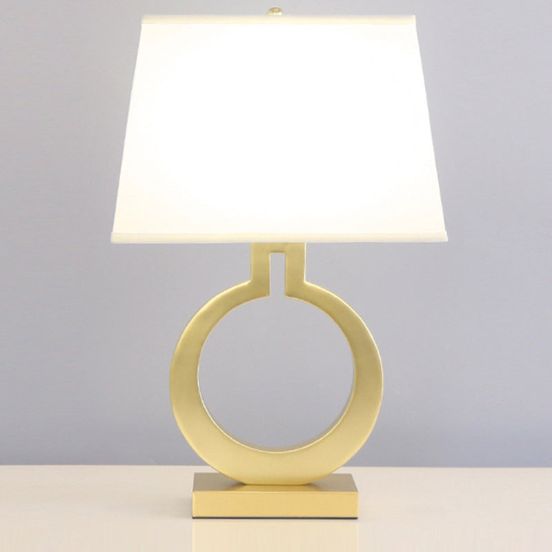 Round Square Fabric Hardware Table Lamp