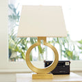 Round Square Fabric Hardware Table Lamp