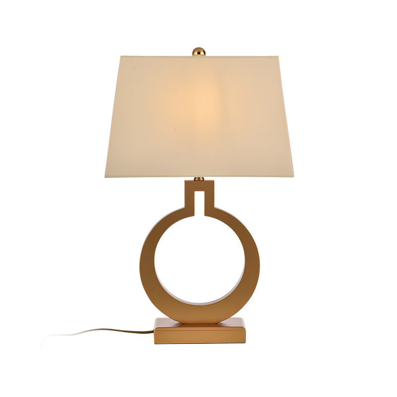 Round Square Fabric Hardware Table Lamp