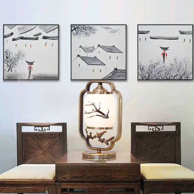 Square Round Tree Leaf Table Lamp