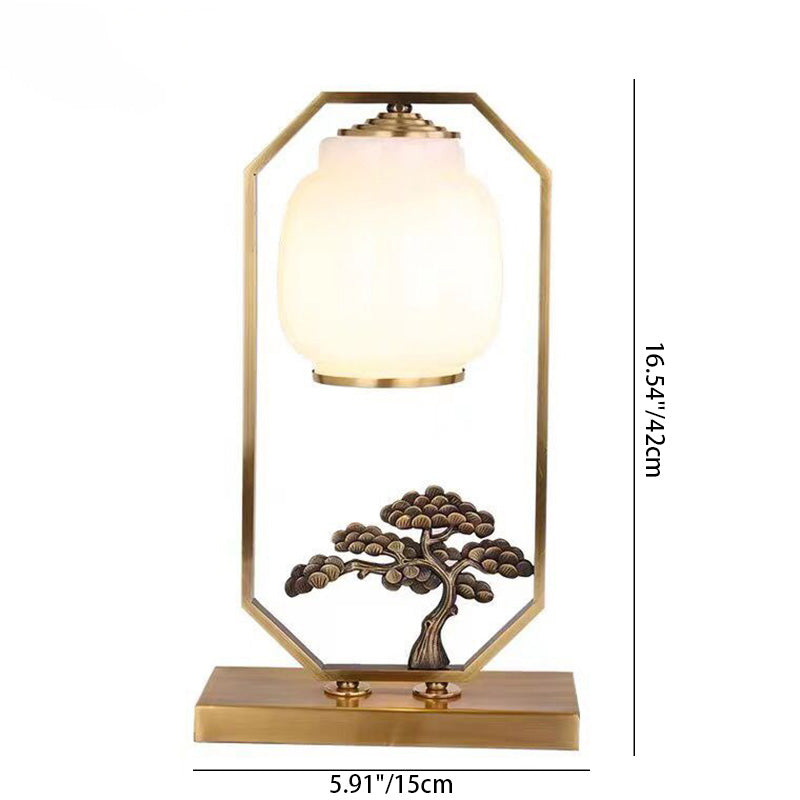 Square Round Tree Leaf Table Lamp