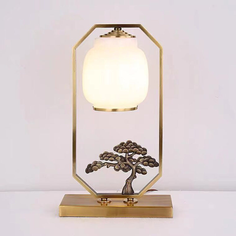 Square Round Tree Leaf Table Lamp
