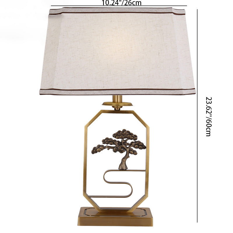 Square Round Tree Leaf Table Lamp