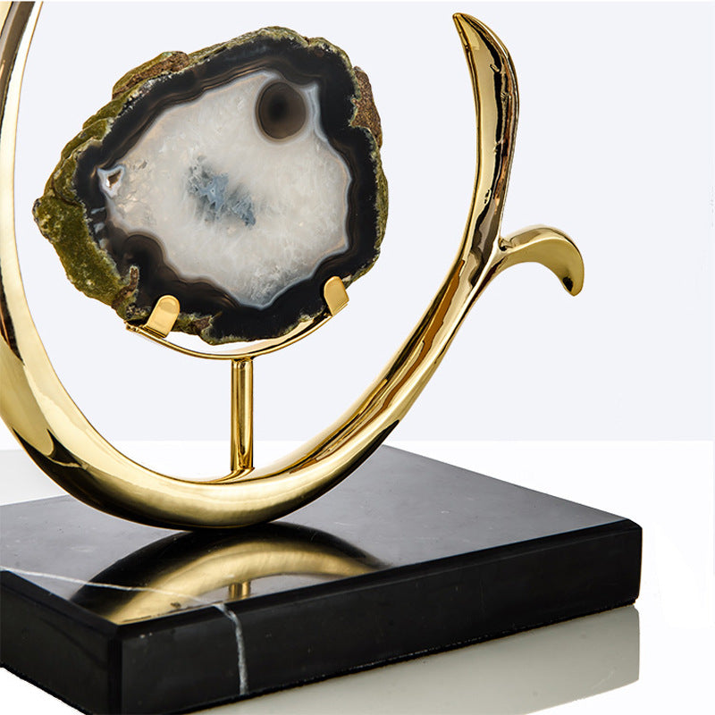 Curved Round Silk Onyx Table Lamp
