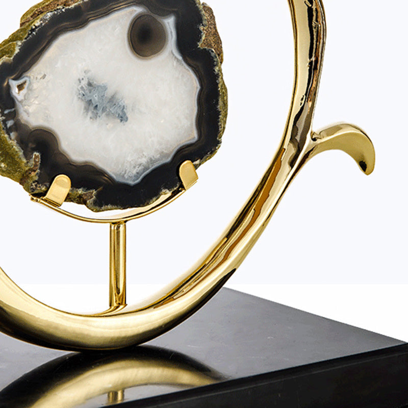 Curved Round Silk Onyx Table Lamp