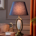 Round Column Fabric Metal Table Lamp