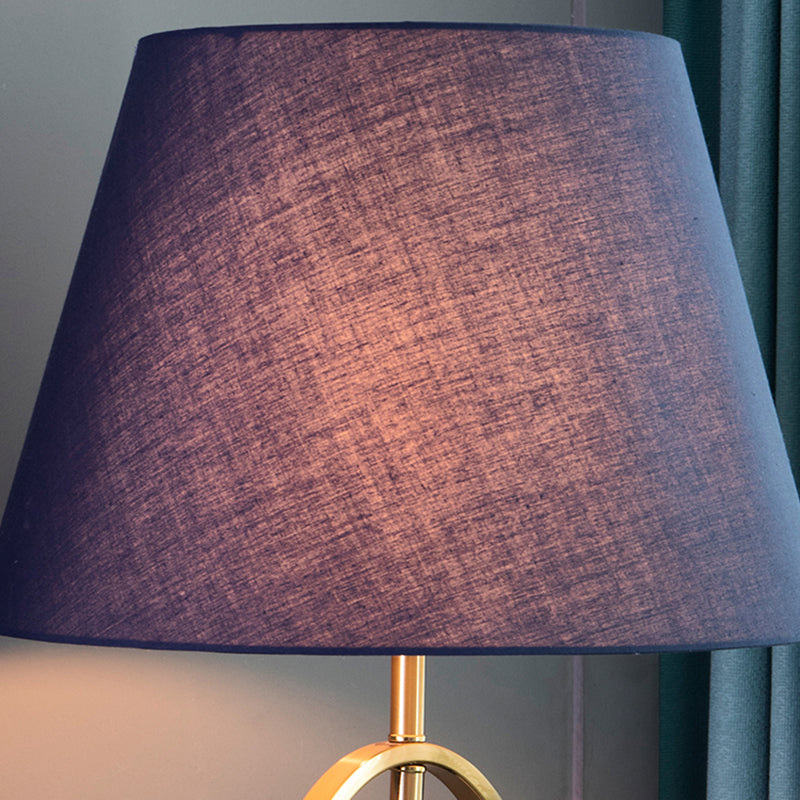 Round Column Fabric Metal Table Lamp
