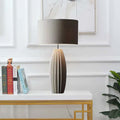 Distressed Cylinder Round Fabric Table Lamp