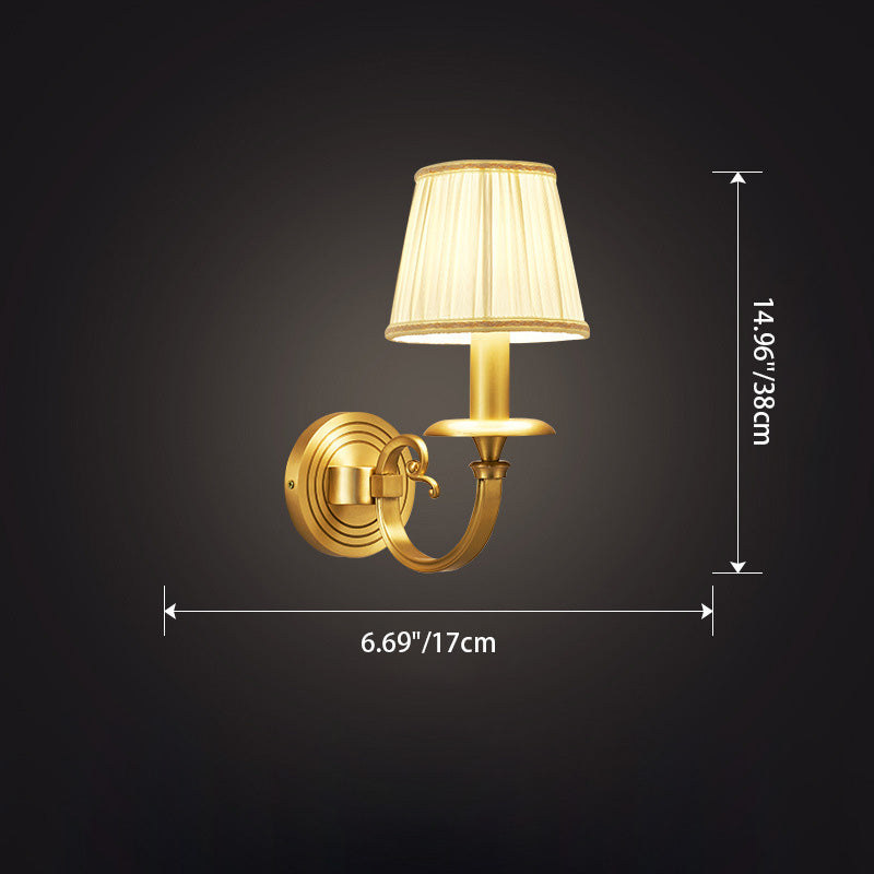 Curved Cylinder Round Fabric Wall Lamp
