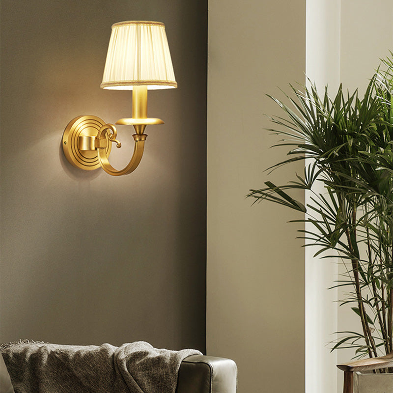 Curved Cylinder Round Fabric Wall Lamp