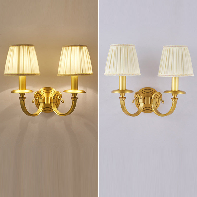 Curved Cylinder Round Fabric Wall Lamp