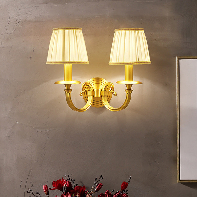 Curved Cylinder Round Fabric Wall Lamp