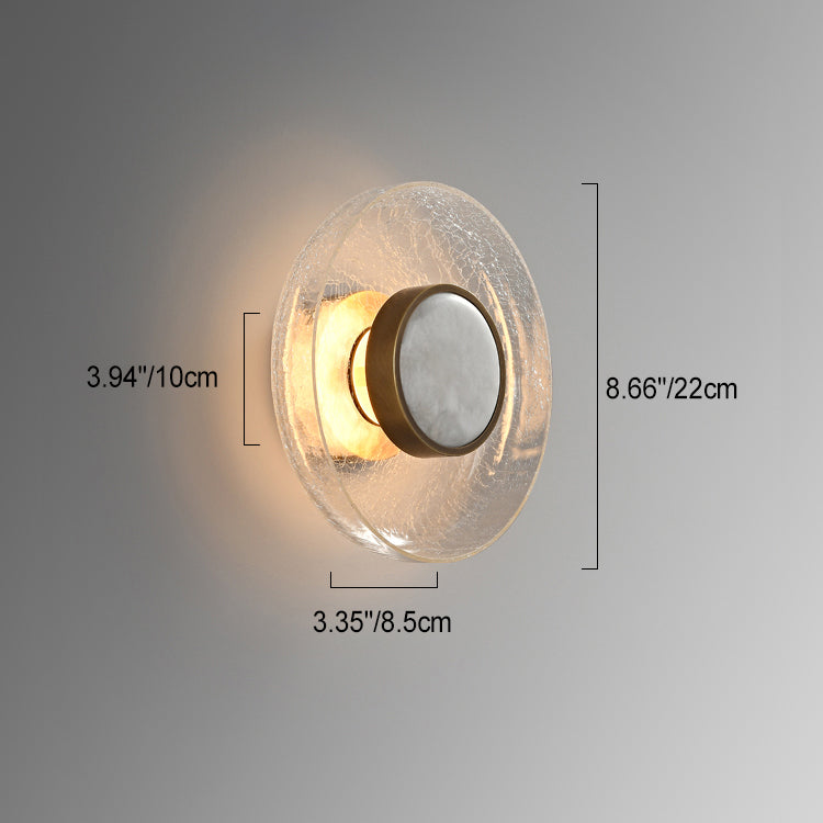 Round Glass Iron Living Wall Lamp