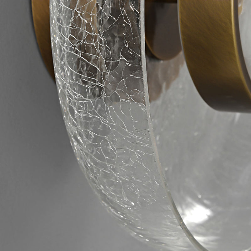 Round Glass Iron Living Wall Lamp