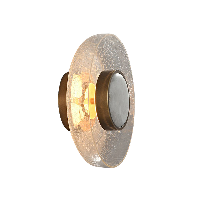 Round Glass Iron Living Wall Lamp