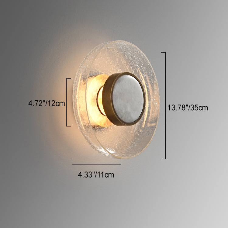 Round Glass Iron Living Wall Lamp