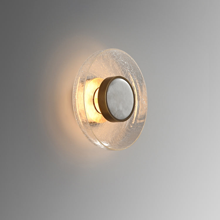 Round Glass Iron Living Wall Lamp