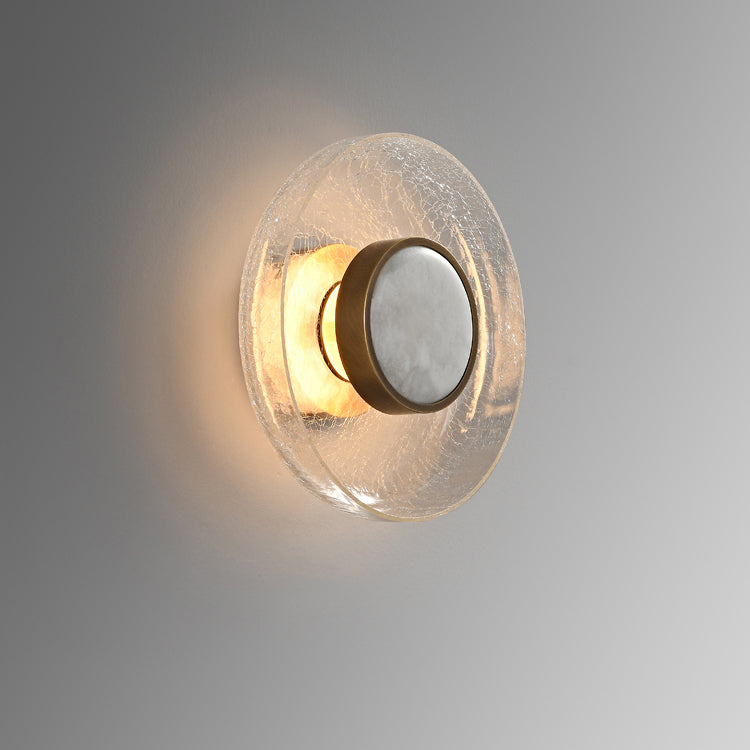 Round Glass Iron Living Wall Lamp