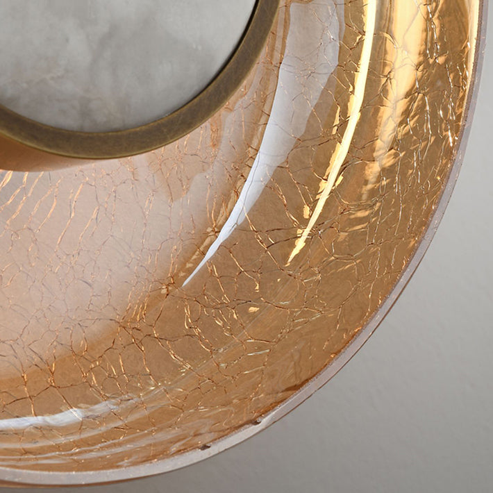 Round Glass Iron Living Wall Lamp