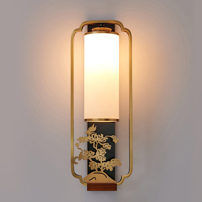 Cylinder Square Flower Deer Wall Lamp