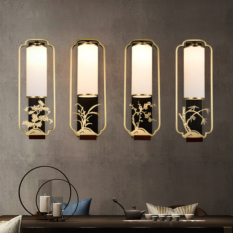 Cylinder Square Flower Deer Wall Lamp