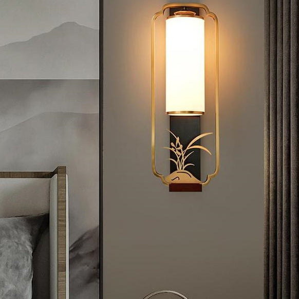 Cylinder Square Flower Deer Wall Lamp