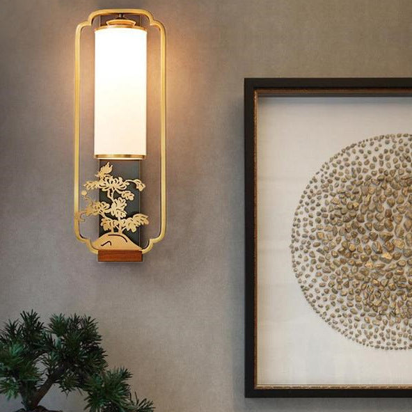 Cylinder Square Flower Deer Wall Lamp