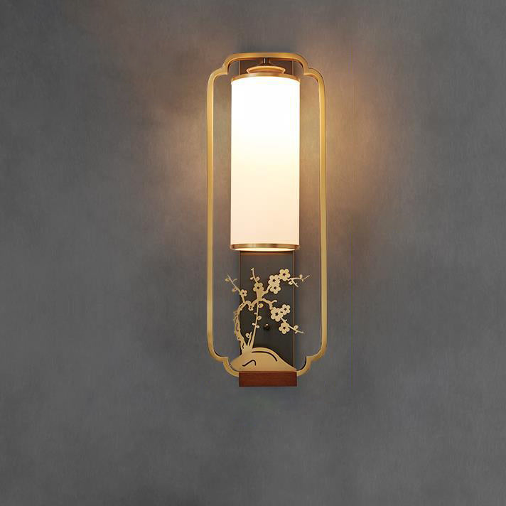 Cylinder Square Flower Deer Wall Lamp