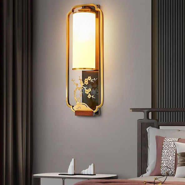 Cylinder Square Flower Deer Wall Lamp