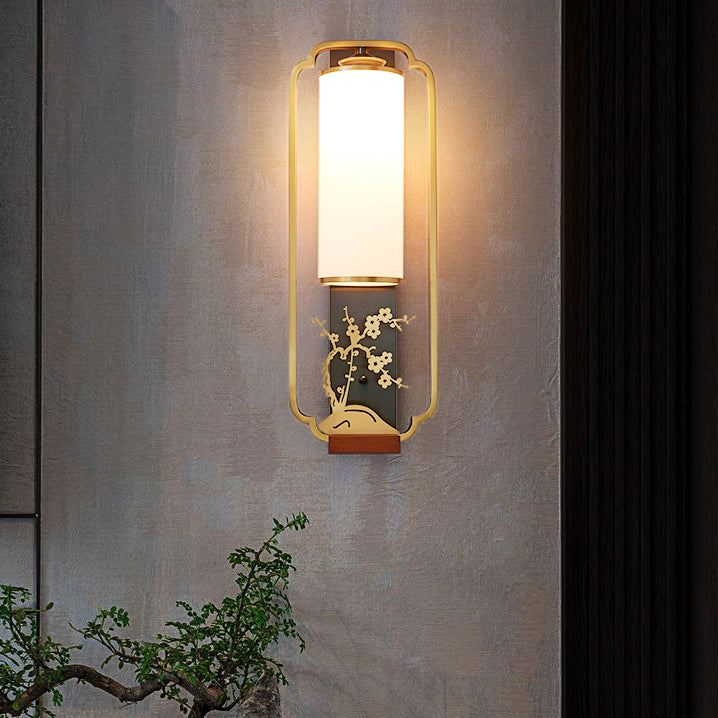 Cylinder Square Flower Deer Wall Lamp