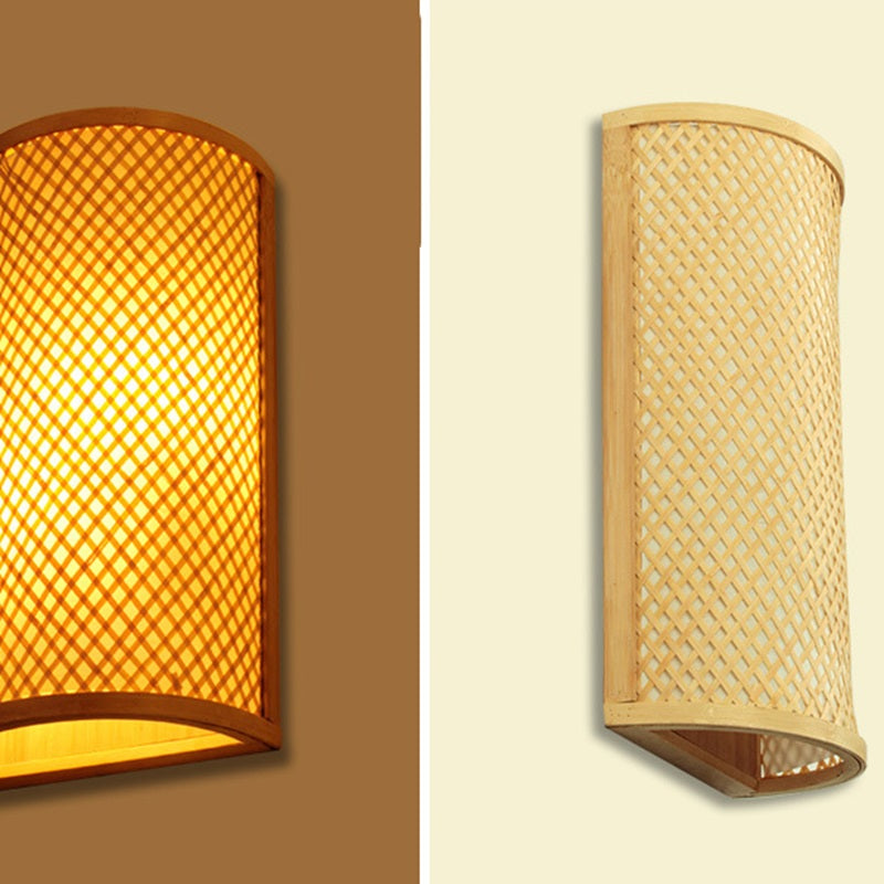 Lantern Cylinder Half Round Wall Lamp