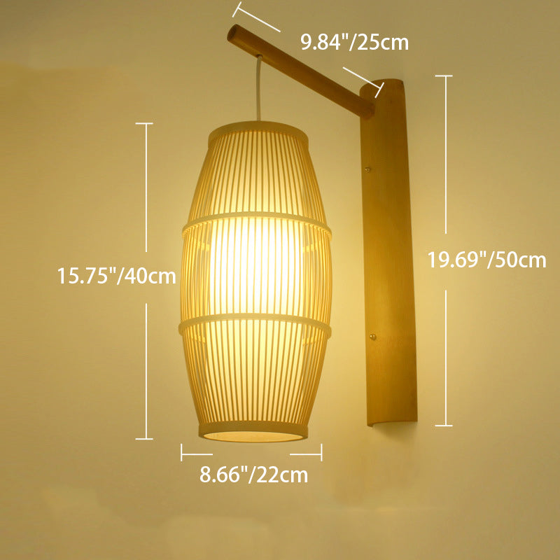 Lantern Cylinder Half Round Wall Lamp