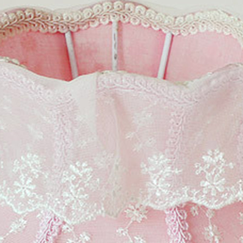 Round Lace Fabric Resin Table Lamp