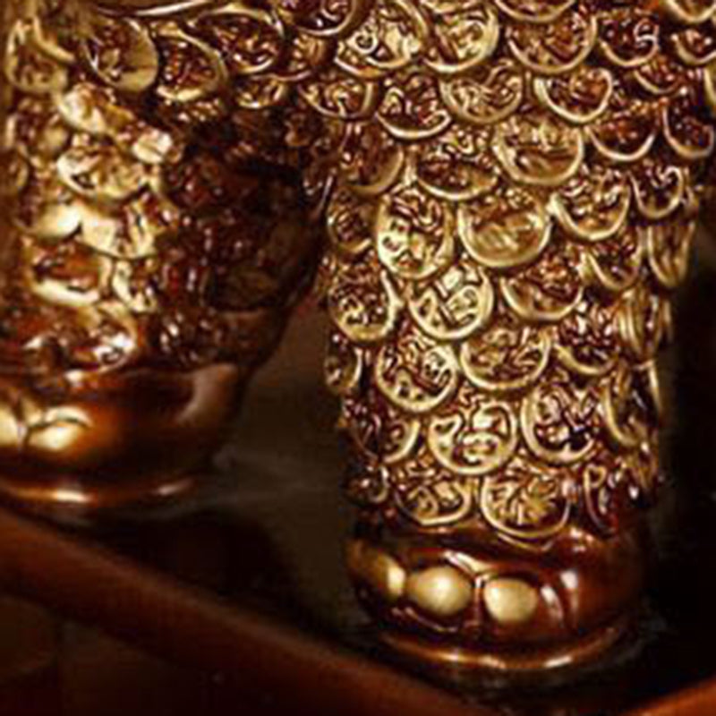 Elephant Round Fabric Resin Table Lamp